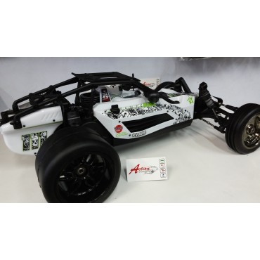 PAR DE PNEUS SLICK COM RODAS PRETAS ON ROAD PARA TRASEIRA KYOSHO SCORPION XXL B 1/8 SEXTAVADO DE 17mm PTS S138